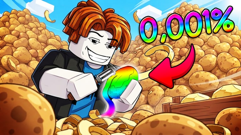 Peel THE Potato Roblox gameplay screenshot showing the potato mountain loop